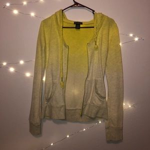 Ombré yellow to pale-yellow zip up jacket